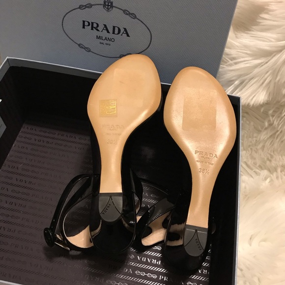 Prada black patent leather wedge sandal - Picture 6 of 7